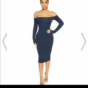 Naked wardrobe size medium navy blue dress NWT